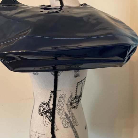 Estée Lauder Navy Travel Tote Bag-2 Straps Handle-Teal Blue Lining-100% PVC - Picture 4 of 4